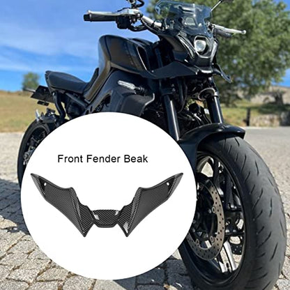 Front Beak Shockproof Motorcycle Aerodynamic Windshield Wing Cover Front Spoiler Winglet Aerodynamic Wing Kit Fit For MT?09 SP 2021 to 2023 (Carbon Fiber ) - color: Carbon Fiber Style