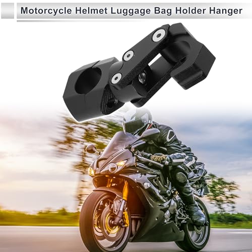 Motoforti Adjustable Universal Motorcycle Hanging Hook Rectangle Motorcycle Helmet Luggage Bag Holder Hanger for Scooters Bicycles Aluminum Alloy Black 1 Set 108mm