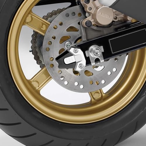 Canitu 2Pcs Black Swingarm Tensioner Axle Adjusters, Billet Aluminum Motorcycle Rear Axle Chain Spool Mods Chain Adjusters Adjusting Tool for Honda Grom 125 2014-2021 - color: BLACK