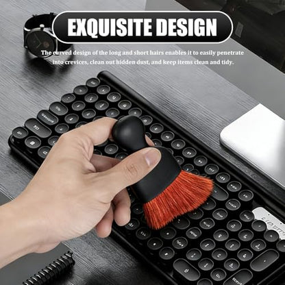 Car Detailing Brushes, Car Cleaning Brush, Auto Interior Soft Bristles Curved Cleaning Brush, Auto Detailing Dusting Tool Universal for Dashboard Air Conditioner Vent Computer (Black Brown) - color: Black Brown