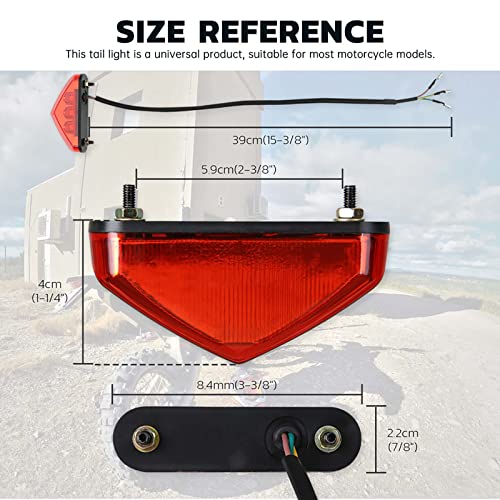 Motorcycle Led Brake Tail light License Plate Light 12V Universal Motorcycle Stop Running Lights for Quad ATV Dirt Bike Custom Chopper Street Bike - color: Red Len#2