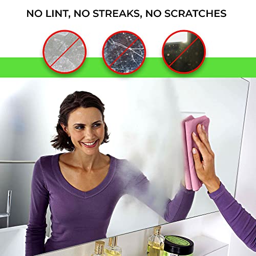TILO Microfiber Cleaning Cloth – 19x13 Inch Ultra-Absorbent, Streak-Free, Lint-Free, Reusable Polishing Cloth for Dust, Grease, Dirt, and Delicate Surfaces – Non-Abrasive – Pink - color: Pink