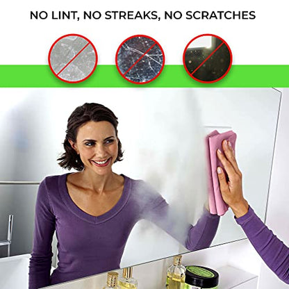 TILO Microfiber Cleaning Cloth – 19x13 Inch Ultra-Absorbent, Streak-Free, Lint-Free, Reusable Polishing Cloth for Dust, Grease, Dirt, and Delicate Surfaces – Non-Abrasive – Pink - color: Pink