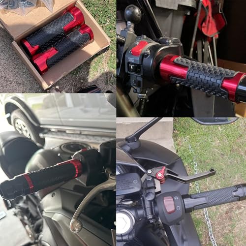 7/8" 22mm CNC Alu Motorcycle Handlebar Grips Compatible with CBR150 CBR500 CBR100F CBR1000RR CBR1100XX CBR125 CBR250 CBR300R CBR400RR CBR400F CBR450SR CBR600RR CBR600F CBR900RR CBR954RR Black - color: black, size: Handlebar Grips without Grip Ends