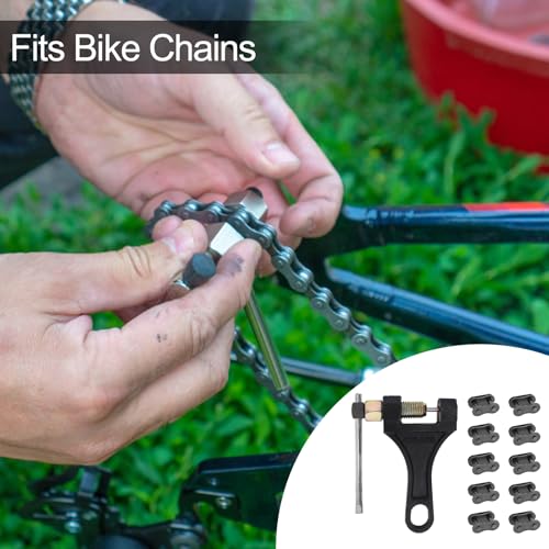 Windance Motorcycle Chain Link Breaker,Chain Pin Removal Tool with 10 Connecting Master Link for 50cc 125cc Dirt Pit Bike ATV Quad Go Kart Scooter Mini Bike (420)