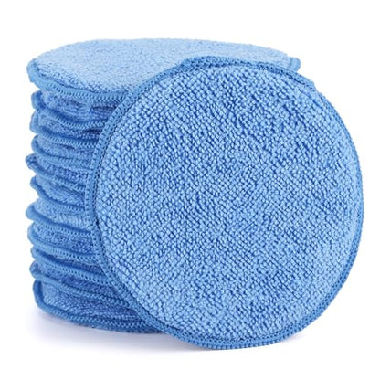 LoveBB 12 Pack Microfiber Wax Applicator Pads, 5" Diameter Buffing & Polishing Pad Car Wax Applicator Pad for Car Cleaning