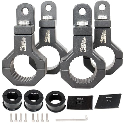 Bar Mounting Bracket Clamp for 0.75 to 1.25inch Bar,Universal Mount Tube Clamps 0.75"/0.875/1.0/1.125/1.25inch for UTV ATV Bars (4Pack) - size: 0.75~1.25inch