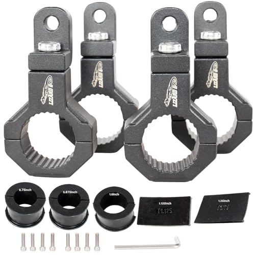 Bar Mounting Bracket Clamp for 0.75 to 1.25inch Bar,Universal Mount Tube Clamps 0.75"/0.875/1.0/1.125/1.25inch for UTV ATV Bars (4Pack) - size: 0.75~1.25inch