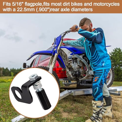 Dirt Bike Flag Mount, Motorcycle Flag Mount，Motorcycle Dune Whip Mount，Rear Axle Whip Mount Mounting Set for Quick Install 1/4" Whip Flag Pole