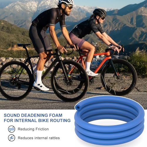 PSLER 63" Bike Foam Sleeve, 6mm for Hydraulic, Shift and Brake Tubes | Internal housing damper foam sleeve fits bike tubes to effectively silence abnormal rattling - color: Blue