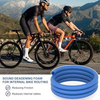 PSLER 63" Bike Foam Sleeve, 6mm for Hydraulic, Shift and Brake Tubes | Internal housing damper foam sleeve fits bike tubes to effectively silence abnormal rattling - color: Blue