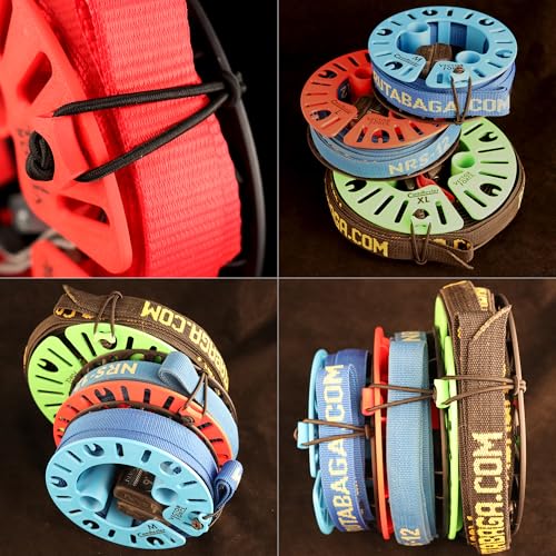 CamReeler Medium Load Strap Manager - Roll Up a Pair of Cam Buckle or Ratchet Straps with Boots or Bumpers - for 9 to 12 Foot Straps - 2 Pack - color: Medium Blue 2 Pack