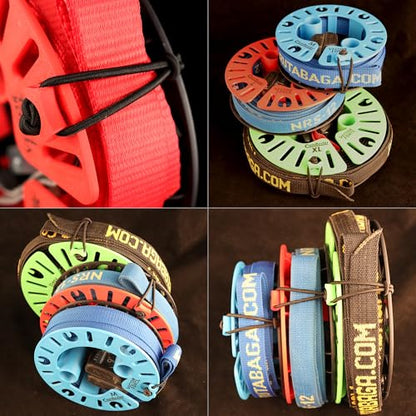 CamReeler Medium Load Strap Manager - Roll Up a Pair of Cam Buckle or Ratchet Straps with Boots or Bumpers - for 9 to 12 Foot Straps - 2 Pack - color: Medium Blue 2 Pack