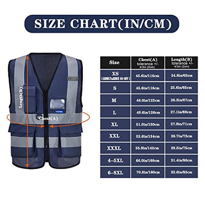 A-SAFETY navy blue high visible vest - color: Navy, size: X-Large