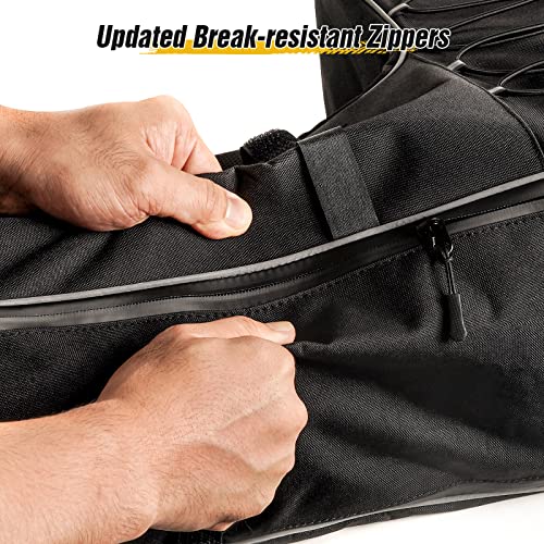 Morjor ATV Storage Bags with Extra Waterproof Cover & Upgraded Zippers, ATV Bag with Back Seat for Passenger
