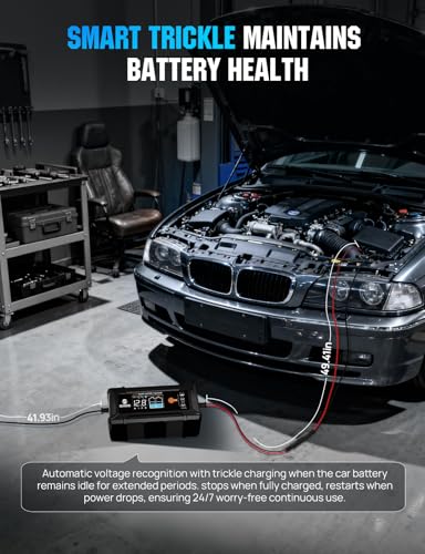 DC HOUSE 12V 5A Battery Charger, Smart LiFePO4 & Lead Acid Battery Maintainer, Trickle Charger & Desulfator for Car, Motorcycle, Automotive Batteries