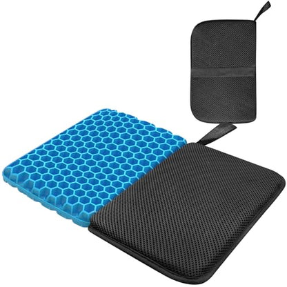 masteymoh Foldable Seat Cushion (15.7" x 11.8") Portable Gel Seat Cushion for Travel with Honeycomb Design, Portable Travel Cushion for Camping, Stadium, Garden, Park Bench or Airplane Seat - size: 15"x11.5"x1.15"
