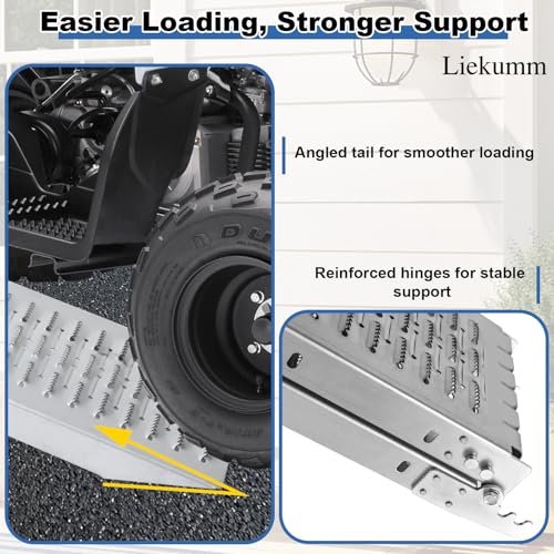 LIEKUMM 66" ATV Ramps 2-Pack, 880 lbs Heavy Duty Loading Ramps for Pickup Trucks, Folding Truck Ramps for Trailer & Lawn Mower - size: 66"L x 9"W（2pcs）