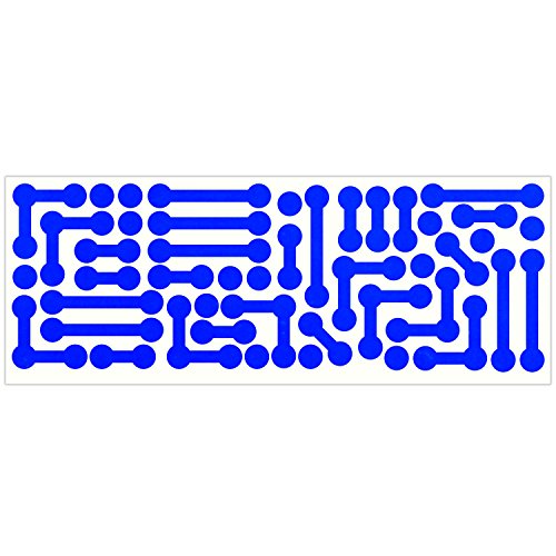 LiteMark Reflective Assorted Tech Shapes Sticker Decals for Helmets, Bicycles, Strollers, Wheelchairs and More - color: Blue