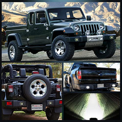 OFFROADTOWN Flush Mount LED Pods, 2pcs 5'' 78W Driving Light Work Lights Flush LED Light Bar Super Bright Fog Off Road Lights for Truck UTV ATV SUV Boat 4x4 Car - color: 5inch_White Flush