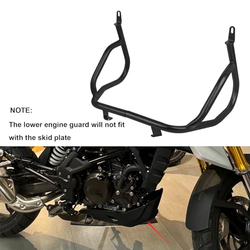 CHIFUN Engine Guard Upper Lower Highway Crash Bars Compatible with BMW G310GS G 310GS 2022 2023 Black Steel Motorcycle Frame Protection Bars - color: Black