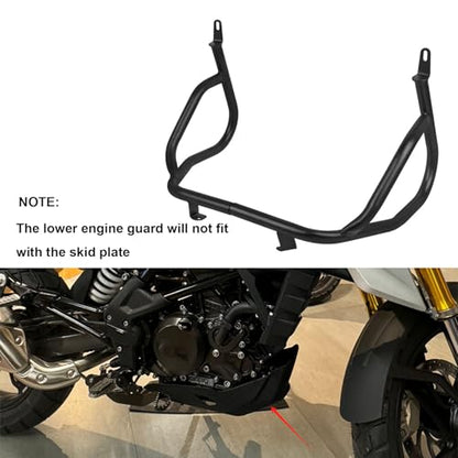 CHIFUN Engine Guard Upper Lower Highway Crash Bars Compatible with BMW G310GS G 310GS 2022 2023 Black Steel Motorcycle Frame Protection Bars - color: Black