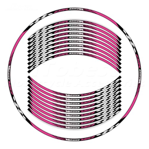 CBR 17 inch Wheel Rim Stickers Decals Tape Compatible with CBR1000RR 2004-2025 Motorcycle Reflective Rim Tapes Sticker Stripe(Watermelon Red) - color: Watermelon Red