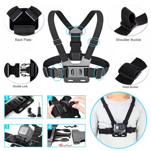 Reflex Camera 19-in-1 Action Camera Accessories Kit Compatible with GoPro Hero 13, 9-12, DJI Osmo Action 2, 3, 4, Pro 5, Insta360 Ace Pro/Ace Pro 2 and Other Sports Cameras & Durable Case - size: 19-in-1-Kit