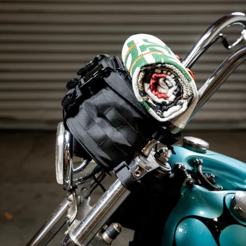 Biltwell Exfil-7 2.0 Motorcycle Bag - Universal Bag for Handlebars Risers Front Fork, Compatible with Touring and Cruiser Motorcycles