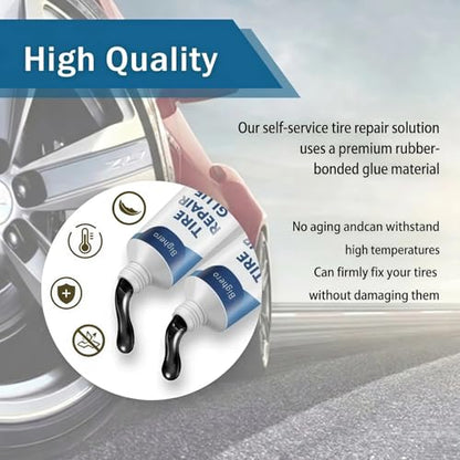 Bighero 40PCS Tire Repair Rubber Nails Kit – 2026 Upgraded Screw in Tire Plugs with Sealant Glue for Car Motorcycle Truck Tractor SUV, Self-Service Flat Tire Puncture Repair