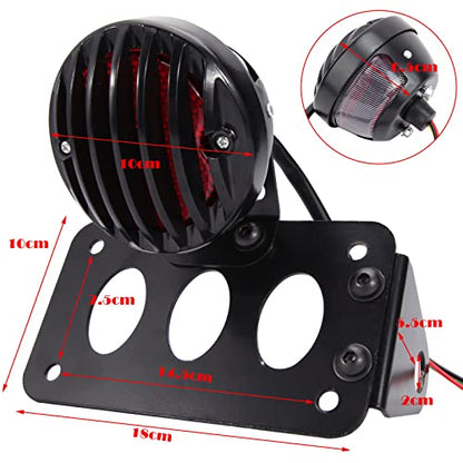 Rich Choices Motorcycle Tail Lights with Side License Plate Bracket Brake Lights Integrated Stop Light Waterproof Aluminum Universal 12V for Sportster 883 1200 Cruiser Bobber Chopper(Black#2) - color: Black#2