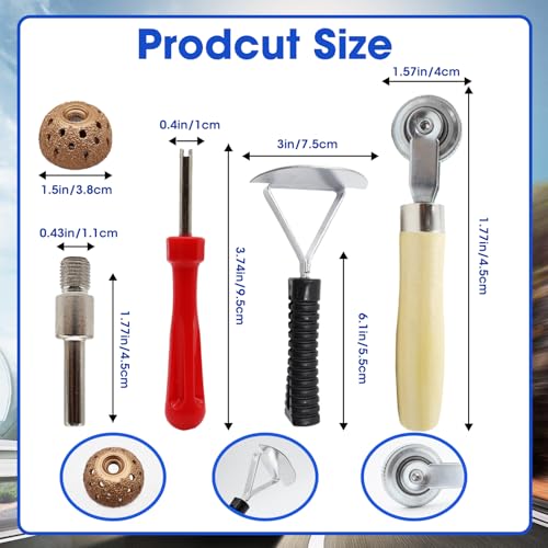 36Pcs Tire Repair Patch Tool Kit, Tire Patch Plugs with Repair Buffing Wheel Patch Roller Tool Inner Liner Scraper for Puncture Car Truck Bus Tractor Vehicle