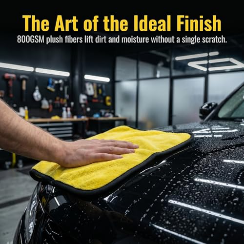 Microfiber Towels for Cars, 800GSM Car Cleaning Towels, Soft Microfiber Cleaning Cloths for Car Washing, Drying, Waxing, Buffing and Polishing, Scratch-Free Auto Detailing Towels, 6 Pack, 12 x 16 Inch - size: 6 Pack, 12 x 16 Inch