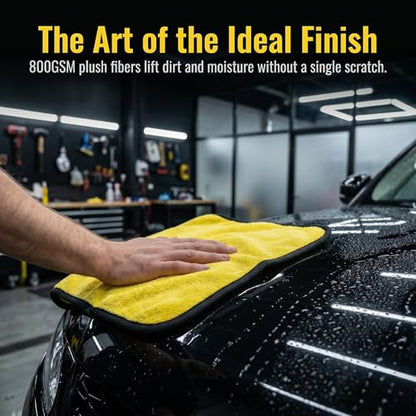 Microfiber Towels for Cars, 800GSM Car Cleaning Towels, Soft Microfiber Cleaning Cloths for Car Washing, Drying, Waxing, Buffing and Polishing, Scratch-Free Auto Detailing Towels, 6 Pack, 12 x 16 Inch - size: 6 Pack, 12 x 16 Inch