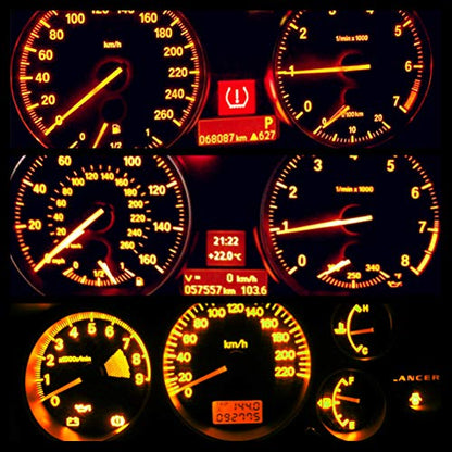 WLJH 40-Pack 194 168 T10 T5 LED Bulbs With Sockets, Non-Polarity Dimmable, Dashboard Dome Map License Plate Trunk Parking Light Upgrade,300 LM Interior & Exterior Replacement, Yellow Bright - color: Yellow