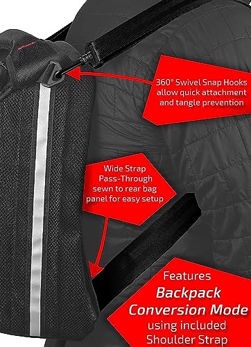 Chase Harper USA Motorcycle Tail Trunk Helmet Bag - Converts to Backpack for Easy Carry - Water-Resistant, Tear-Resistant, Industrial Grade Ballistic Nylon with Adjustable Strap Mounting System - size: Strap Mount