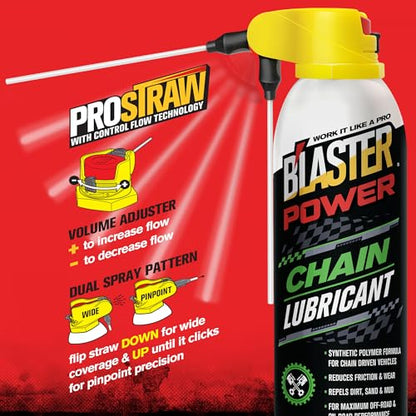 B’Laster Chain Lube – Compatible with All O, X, and Z-Ring Types – Reduces Friction & Wear, Protects from Rust – Use as Motorcycle or Bike Chain Lube – 14oz