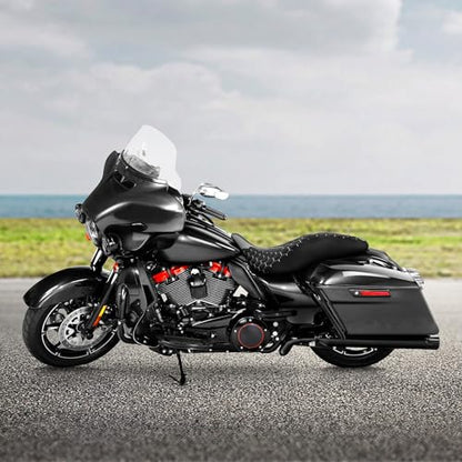 C.C. RIDER Rider Passenger Seat Hexagon Stitching for Harley Davidson Touring Road King Street Glide Road Glide Electra Glide CVO 2009-2023 Black Grey - color: Black Grey Seat
