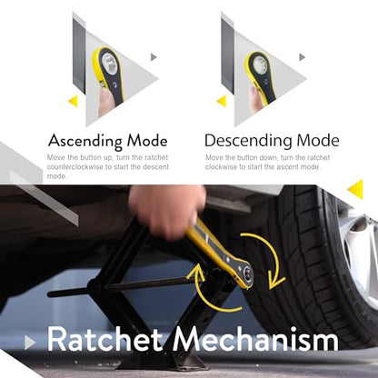 Car Jack Kit 2 Ton (4,400 lbs) | Scissor Jack for Car - Tire Jack Tool Kit | Portable, Ideal for SUV and Auto - Universal Kit with Lug Wrench | Heavy Duty Material - size: Car Jack Kit 2 Ton + Lug Wrench