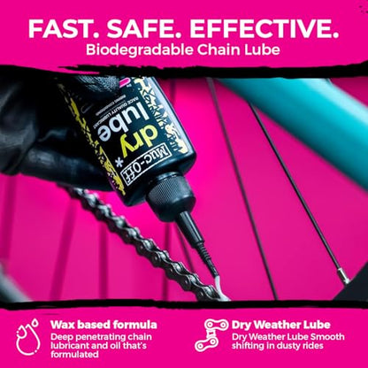 Muc-Off Waterless Wash & Dry Bike Chain Lube Bundle | 750ml High-Performance Bike Cleaner Spray + 120ml Wax-Based Chain Lube | No Rinse Bike Wash + Dry Weather Lubrication - size: 29.42 Fl Oz (Pack of 2)