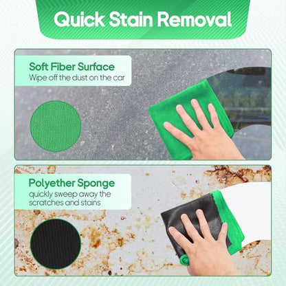 2PCS Clay Towel Auto Detailing, Clay Bar Towel Cloth Auto Detailing for Car (12 x 12 in) (Green) - color: Green