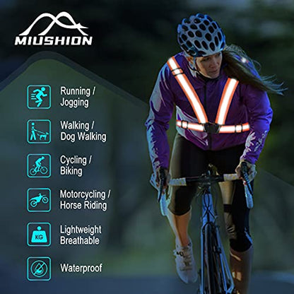 Reflective Vest - Running Vest Reflector, Reflective Running Vest with Safety Straps, High Visibility Reflector - color: F-10pcs Orange&green Vests
