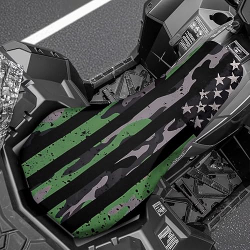 SEANATIVE ATV Seat Covers Four-Wheeler Seat Cover Waterproof Polyester Four Wheeler Accessories Camo US Flag Print Motorcycle Cushion Protector ATV Breathable Padded - color: Camo US Flag Print