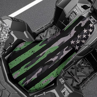 SEANATIVE ATV Seat Covers Four-Wheeler Seat Cover Waterproof Polyester Four Wheeler Accessories Camo US Flag Print Motorcycle Cushion Protector ATV Breathable Padded - color: Camo US Flag Print