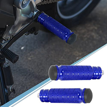 F FIERCE CYCLE 1 Pair 6mm Aluminum Aolly Motorcycle Rearsets Rear Set Footrest Footpeg Foot Rest Peg Motorbike Bike Cycling Blue - color: Blue