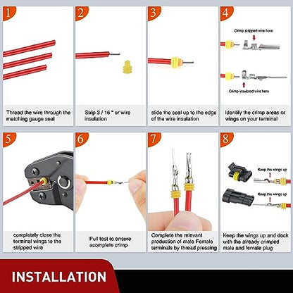 Nilight 622PCS 1 2 3 4 5 6 Pin Electrical Connector ‎Plug Male Female Terminal Wire Connectors Waterproof Quick Connect Set for Car Truck Motorcycle Marine Boat 43 Sets - size: 1-6Pin Connector 622Pcs