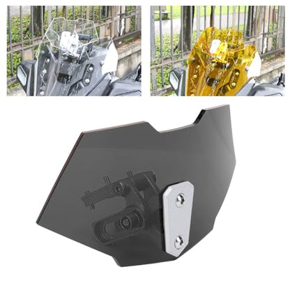 Motorcycle Windscreeb Extension, Wind Deflector Windscreen Extension for Motorbike, Windscreeb Acrylic Heightened Adjustable Clip On (Smoked Black) - size: Smoked Black