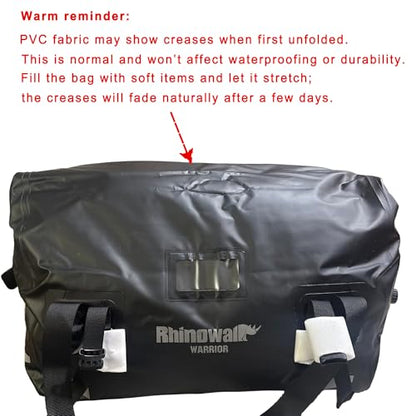 Rhinowalk Motorcycle Saddle Bag 65L – Large Waterproof Tail Bag with Expansion Panel, MOLLE System Touring Backpack for Long Rids - size: 65L