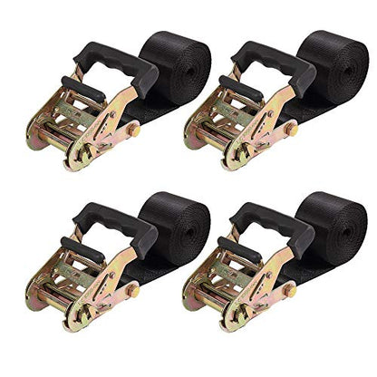 Ayaport Endless Ratchet Strap Large Ratcheting Tie Down 2 Inches 20 Feet Motorcycle Car Roof Rack Trailer Cargo Straps - size: 2"x20'-4pcs black