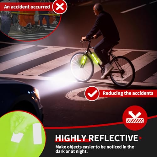 20 Pcs Super Reflection Reflective Stickers Made of 3M DG3, Yellow-Green Outdoor Waterproof Safety Reflective Tape for Car/Bike/Mailbox/Helmet/Truck - Safety Stickers Yellow-Green - color: Fluorescent Yellow-Green 20pcs